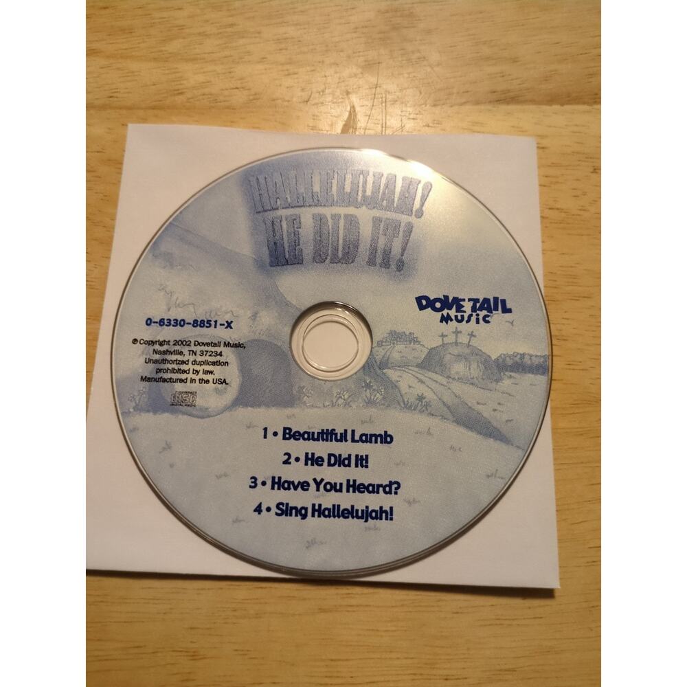 HALLELUJAH! HE DID IT! DOVE TAIL MUSIC Disc Only
